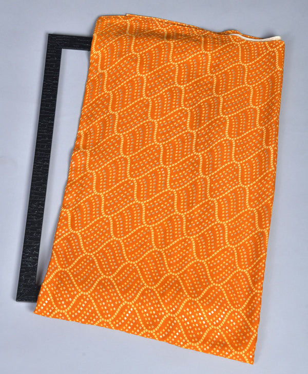 Orange Bandhani Fabric (WIDTH 42 INCHES)