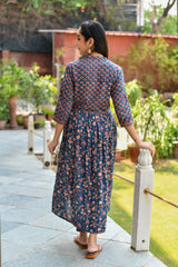 Royal Blue Handblock Suit Set