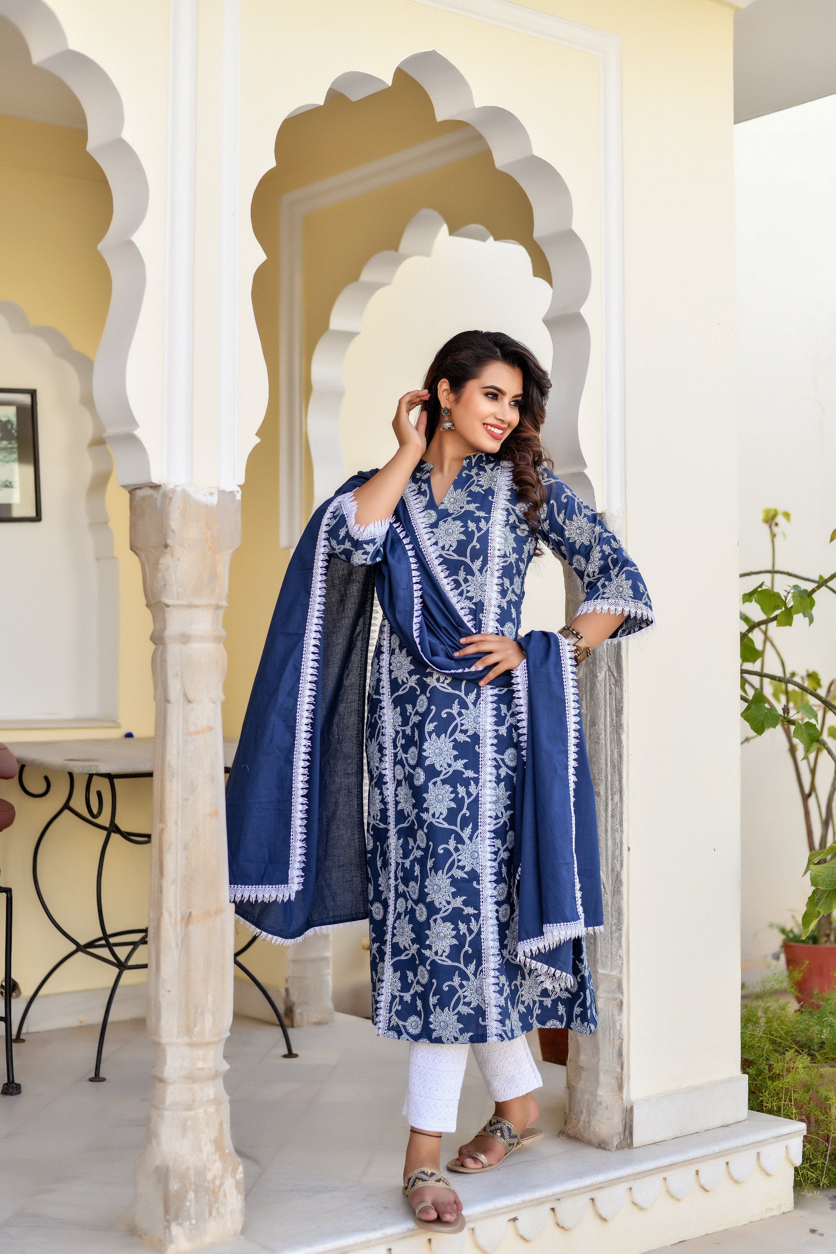 Buy Mind-blowing WS1043 Anvitha Cotton Khadi Print Complete Suit