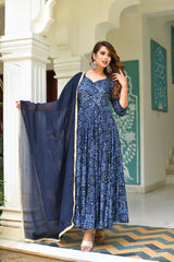 Persian Majesty Bandhani Anarkali Dress