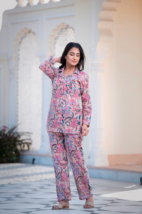 A Fit For A Queen Handblock Cotton Night Suit