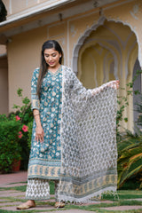 Dhulika Jaipuri Handblock Suit Set