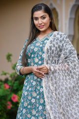 Dhulika Jaipuri Handblock Suit Set