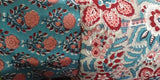 Red Blossom Lace Detailed Handblock Suit set