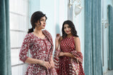 Mesmerising Maroon Pure Handblock Sharara Set With Gota Work