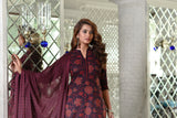 Maroon Straight Fit Floral Women's Cotton Suit Set