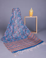 Badra Blue Floral Cotton Unstitched Suit set