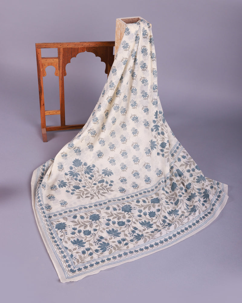 FAIR WHITE COTTON UNSTITCHED SUIT SET