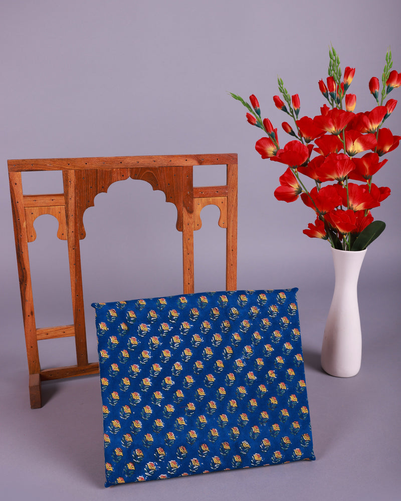 BLUE SAPPHIRE HANDBLOCK KOTADORIA DUPATTA UNSTITCHED SUIT SET
