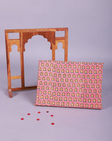 Rabab Punch Pink Handblock Unstitched Suit Set