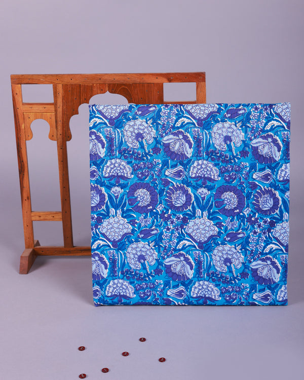 PERIWINKLE TWINKLE FLORAL COTTON FABRIC (WIDTH 42 INCHES)