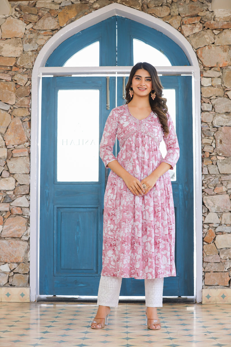 Yuthika Embroidered Cotton Suit Set