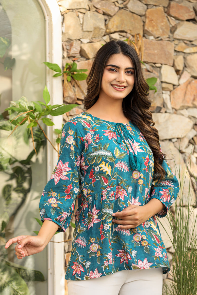 FLORAL FIESTA SHORT KURTA