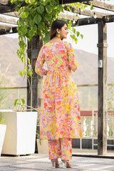 MULTICOLOR MARVEL KURTA PANT SET