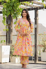 MULTICOLOR MARVEL KURTA PANT SET