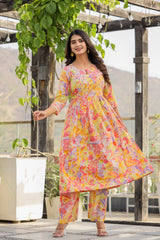 MULTICOLOR MARVEL KURTA PANT SET