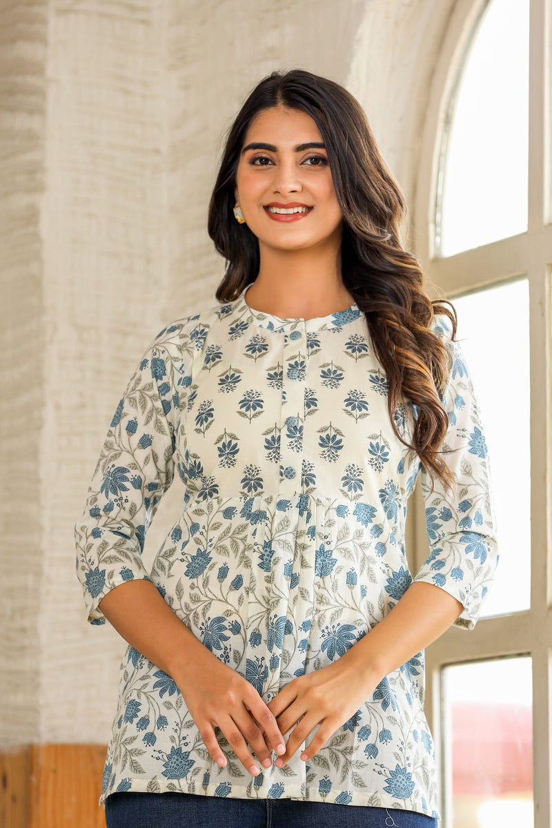 BLOOMING FLORAL COTTON TOP