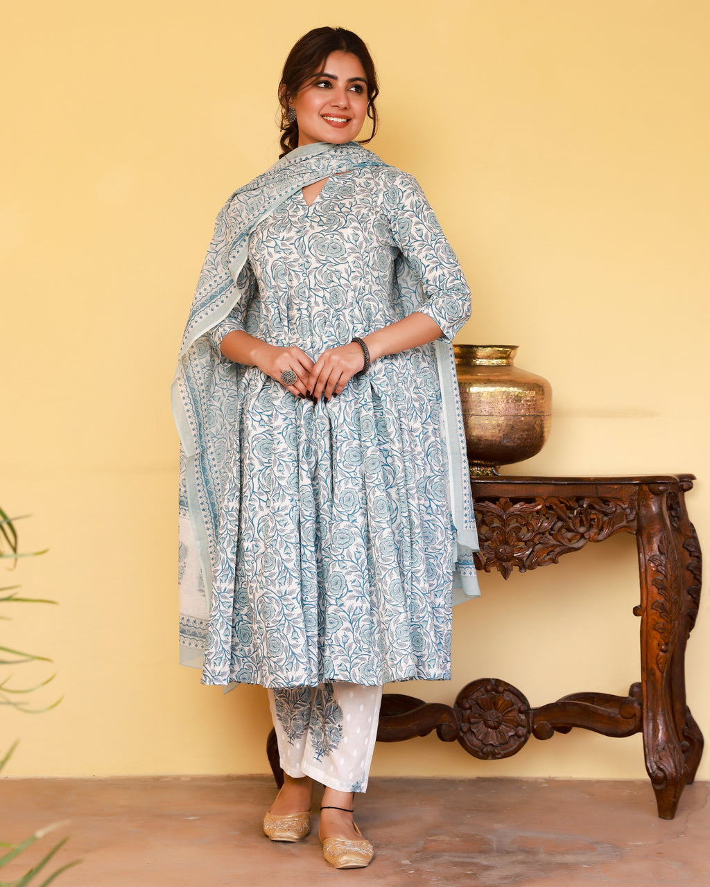 Buy Off White Angrakha Cotton Mulmul And Mul Layered Anarkali With For  Women by PREEVIN Online at Aza Fashions.