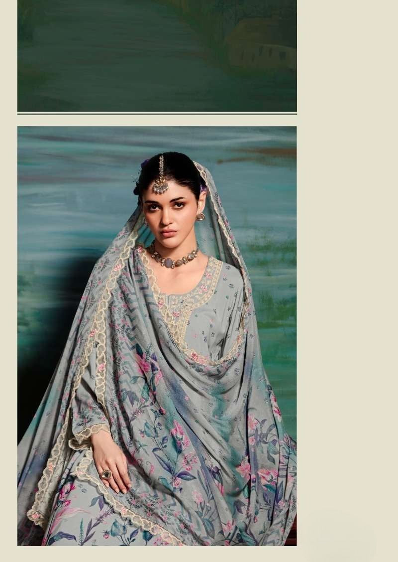 Neelpari suit set with embroidered dupatta