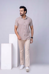 Iran White Printed Cotton Men’s Shirt