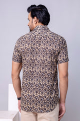 Abeer Brown Printed Cotton Men’s Shirt