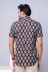 Tanish Black Printed Cotton Men’s Shirt