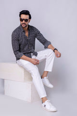 Rudra Black Printed Cotton Men’s Shirt