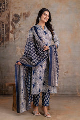 Zohra Blue Bloom Cotton Suit Set
