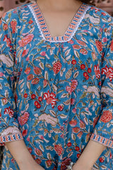 Neel Garden Cotton Handblock Printed Suit Set
