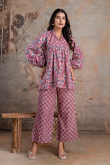 Lavni pink cotton co-ord set