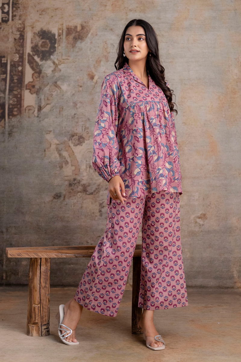 Lavni pink cotton co-ord set