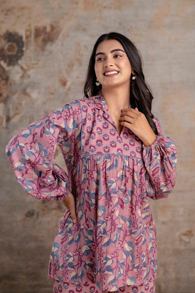 Lavni pink cotton co-ord set