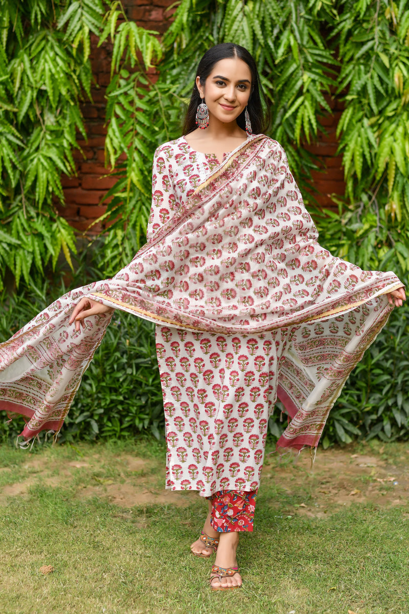 Bhargavi with Chanderi Dupttta Suit Set(Plus Size)