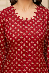Surmayi Saaz Royal Maroon Kurta & Farshi Salwar Set