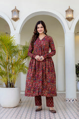 Ruhani Maroon Anarkali Kurta Pant only