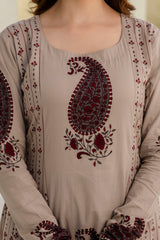 Saanvi Beige Paisley Print Kurta and Pant Only