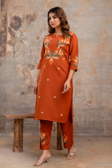 Sarang orange cotton co-ord set