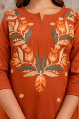 Sarang orange cotton co-ord set