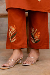 Sarang orange cotton co-ord set