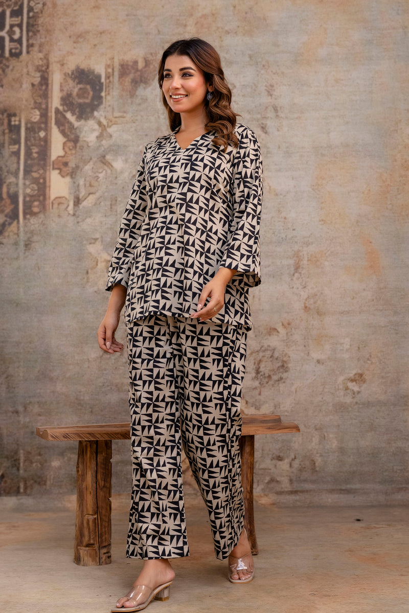 Realm black cotton co-ord set