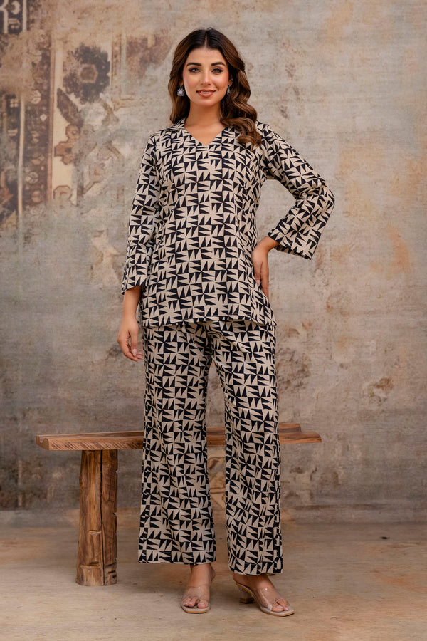 Realm black cotton co-ord set