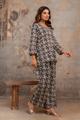 Realm black cotton co-ord set