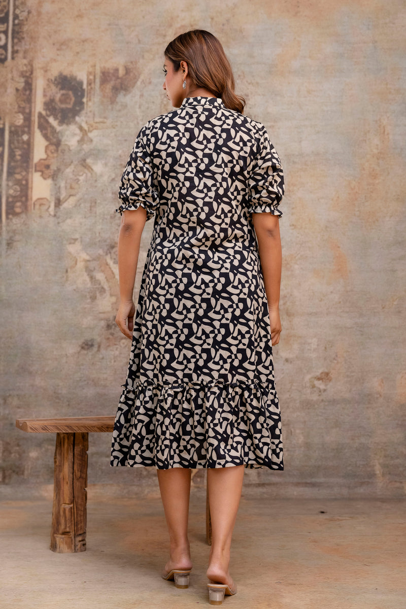 Zuby Black Cotton Dress
