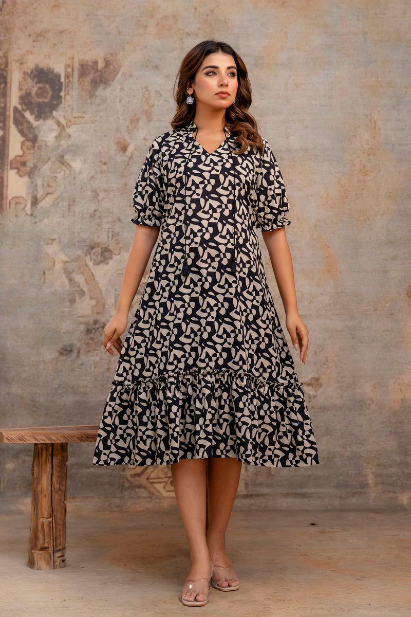 Zuby Black Cotton Dress