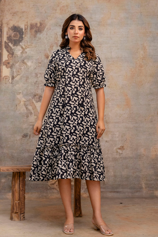 Zuby Black Cotton Dress