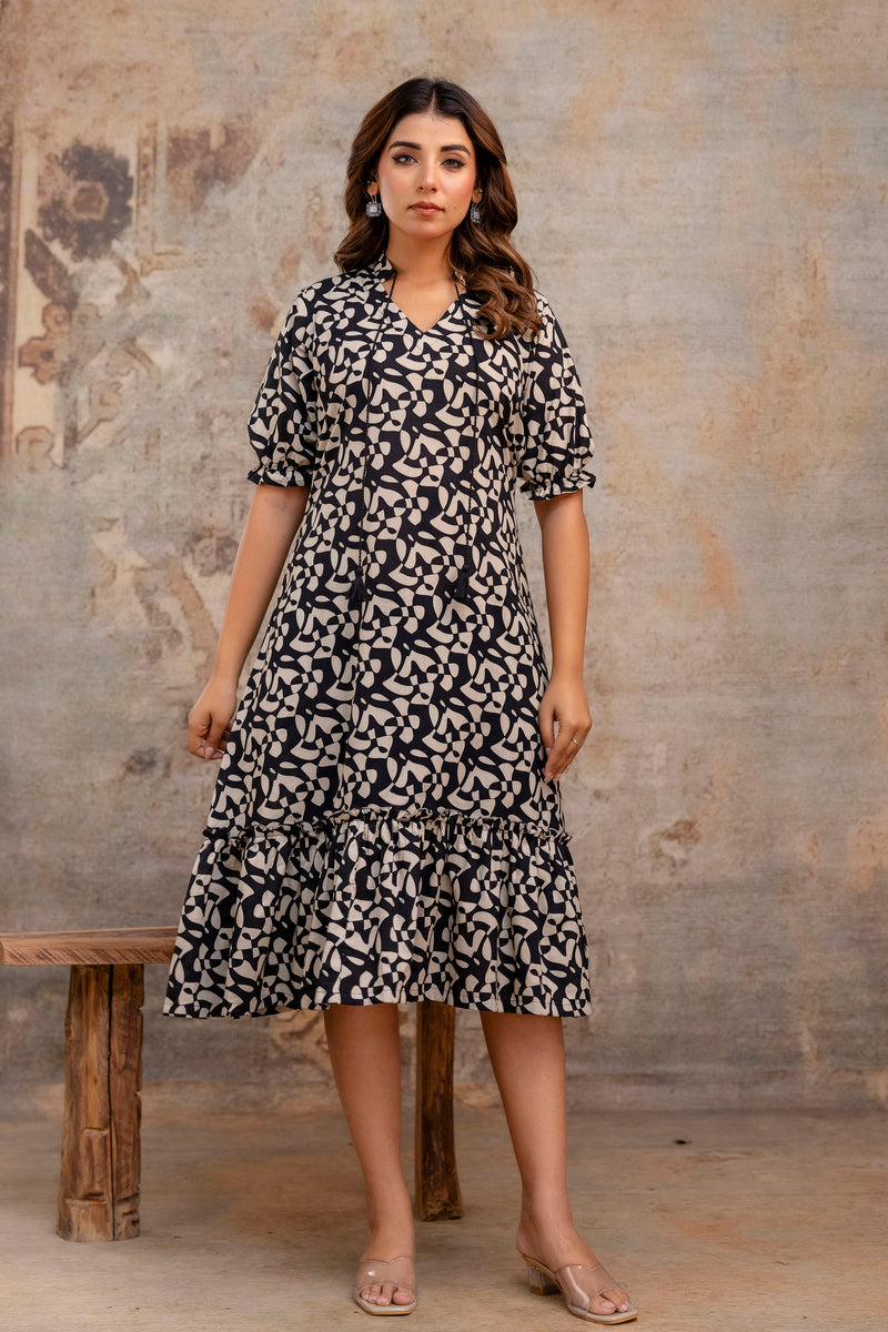 Zuby Black Cotton Dress
