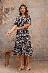 Zuby Black Cotton Dress