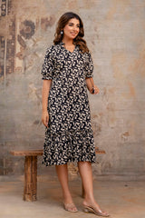 Zuby Black Cotton Dress