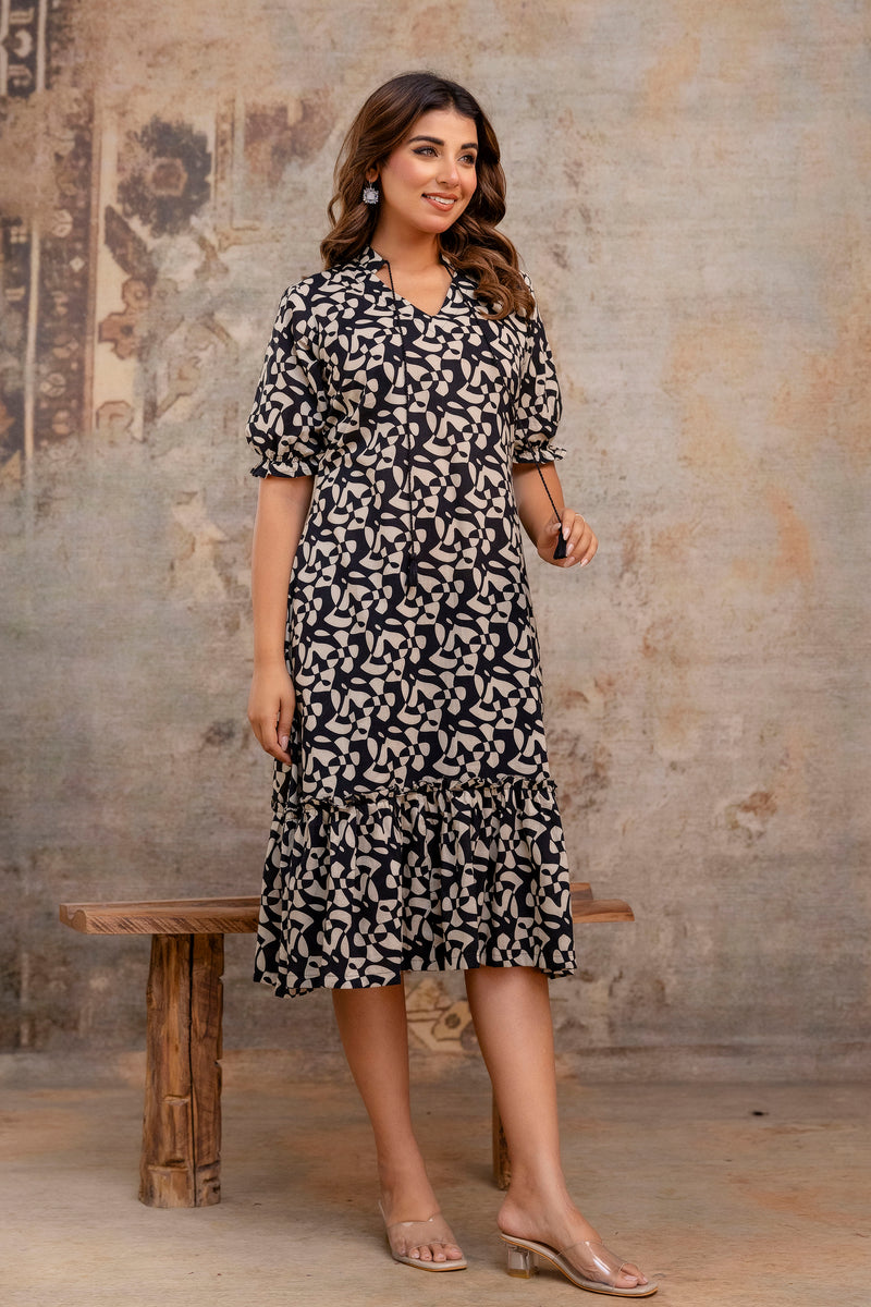 Zuby Black Cotton Dress