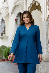 Ocean Mist Blue Slub Co-Ord Set
